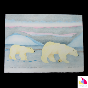 “Bear and Cub under the Northern Lights” Inuit Print