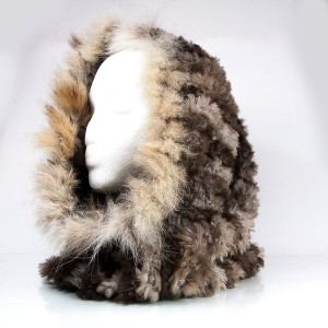 Luxuriously Soft Fur Cowl Infinity Scarf with Lynx